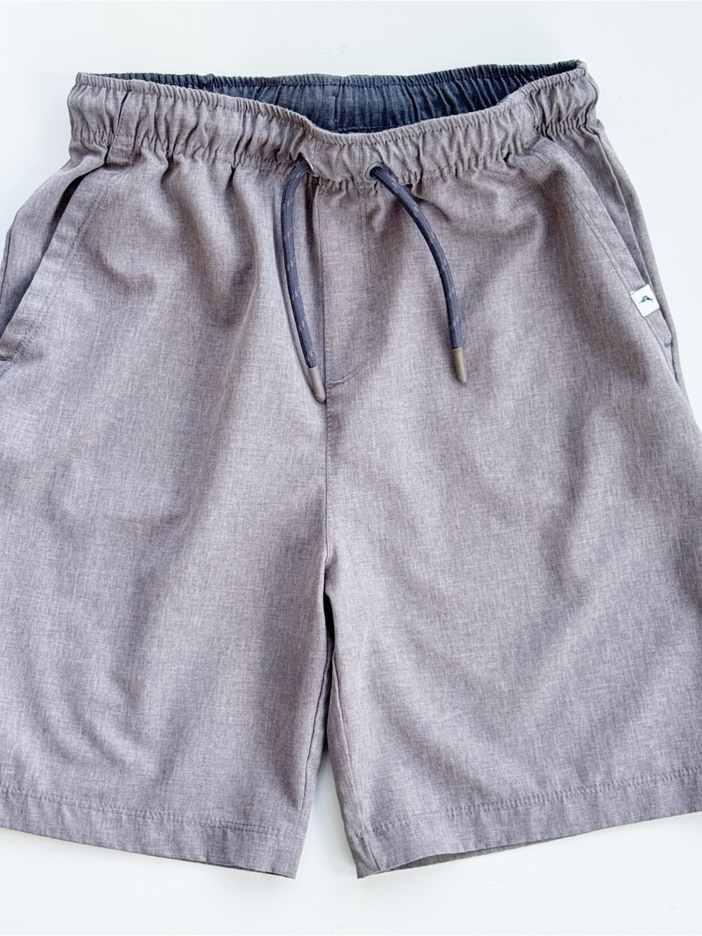 Tommy Bahama Active Boys Gray Elastic-Waist Performance Shorts